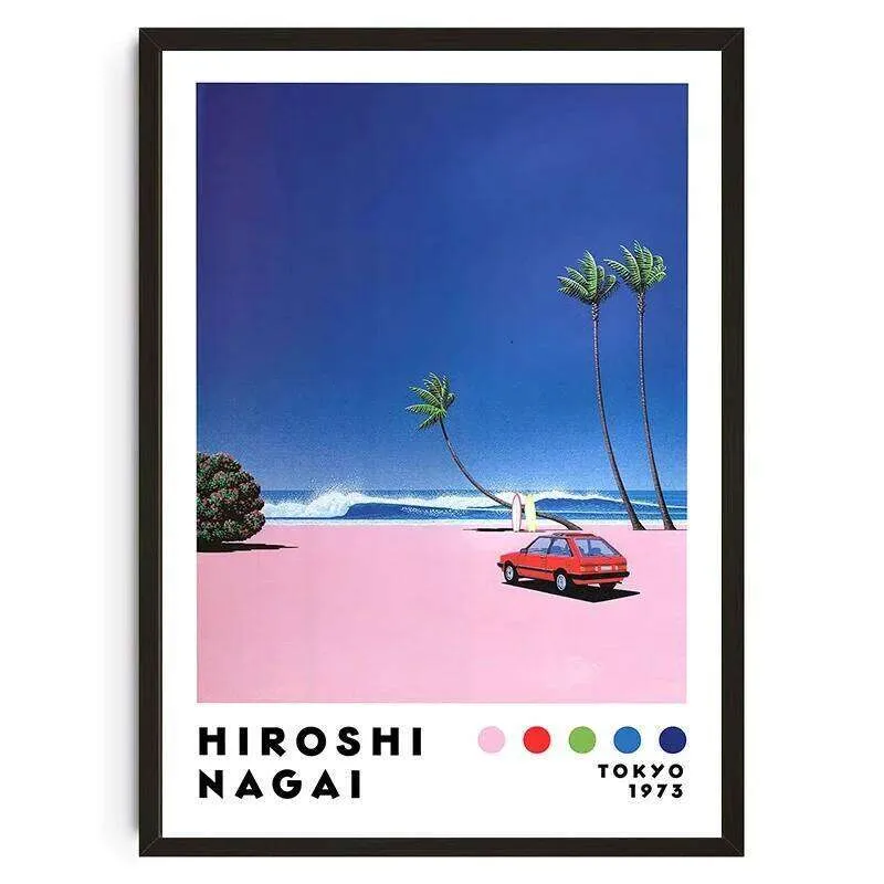 Vintage Nagai Hiroshi Vaporwave Japonya Plaj Şehir Yi TL340.4