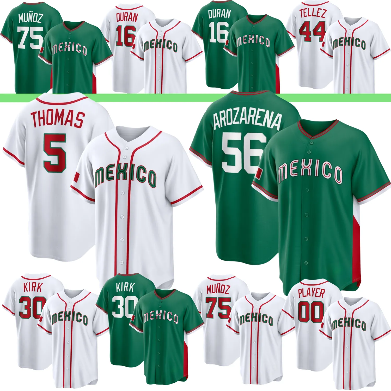 Team Mexico 2026 WBC World Baseball Classic Jersey Short Sleeve