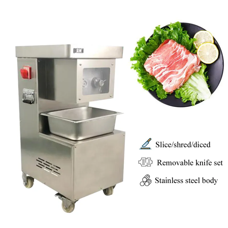 業務用ミートスライサー 全自動850W電気肉と野菜カッター ステンレス 