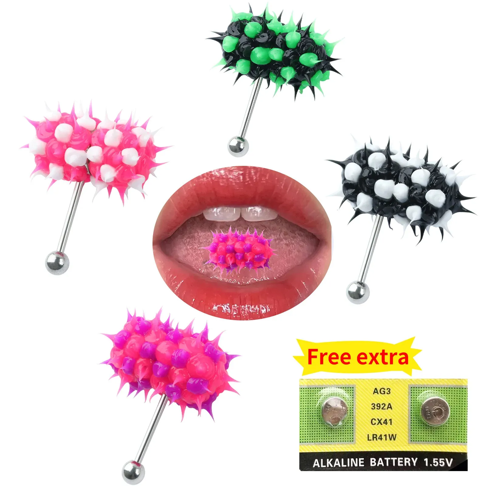 Punk Style Vibrating Silicone Tongue Ring Stainless... From 5,75  | DHgate