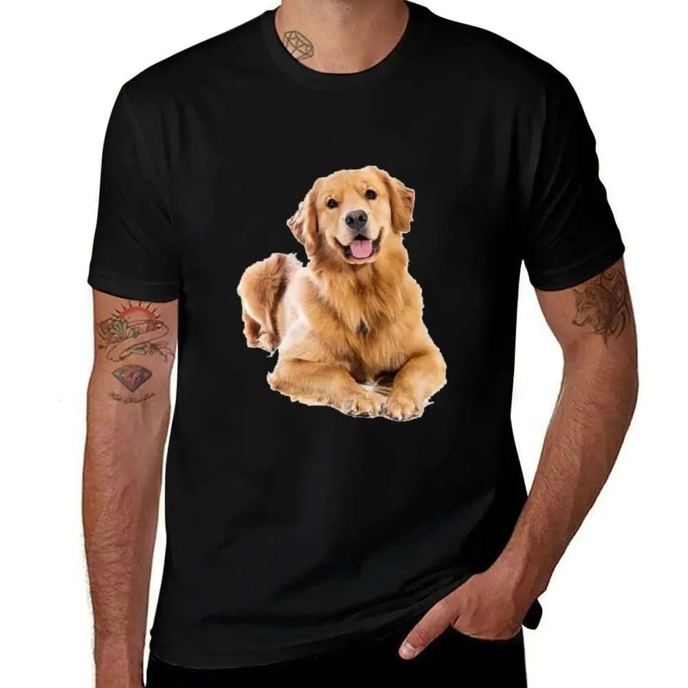 Mens heavyweight 100% cotton golden retriever graphic t shirt casual ...