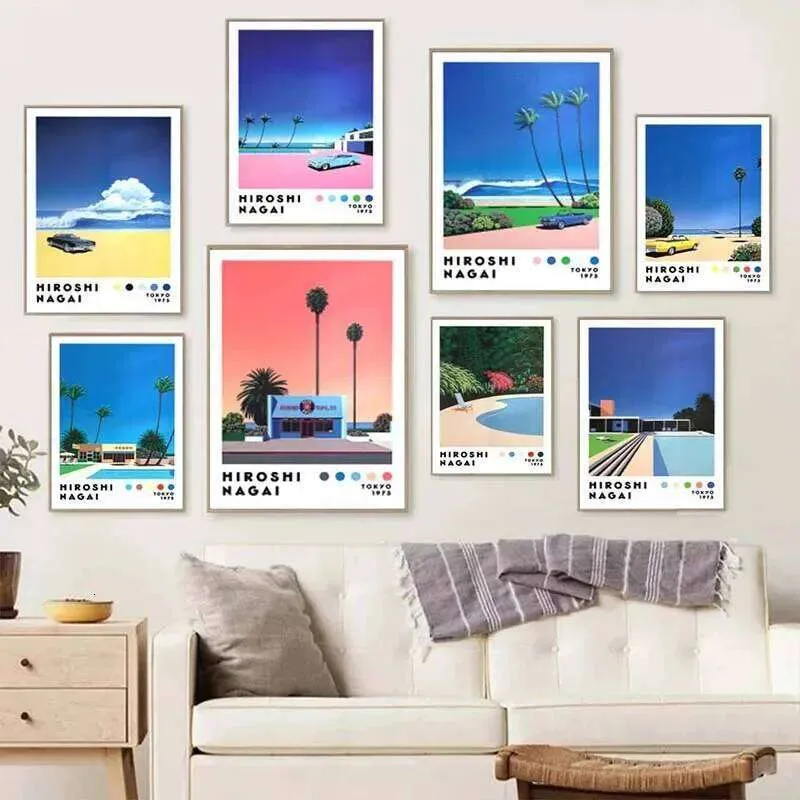 Vintage Nagai Hiroshi Vaporwave Japonya Plaj Şehir Yi TL333.28