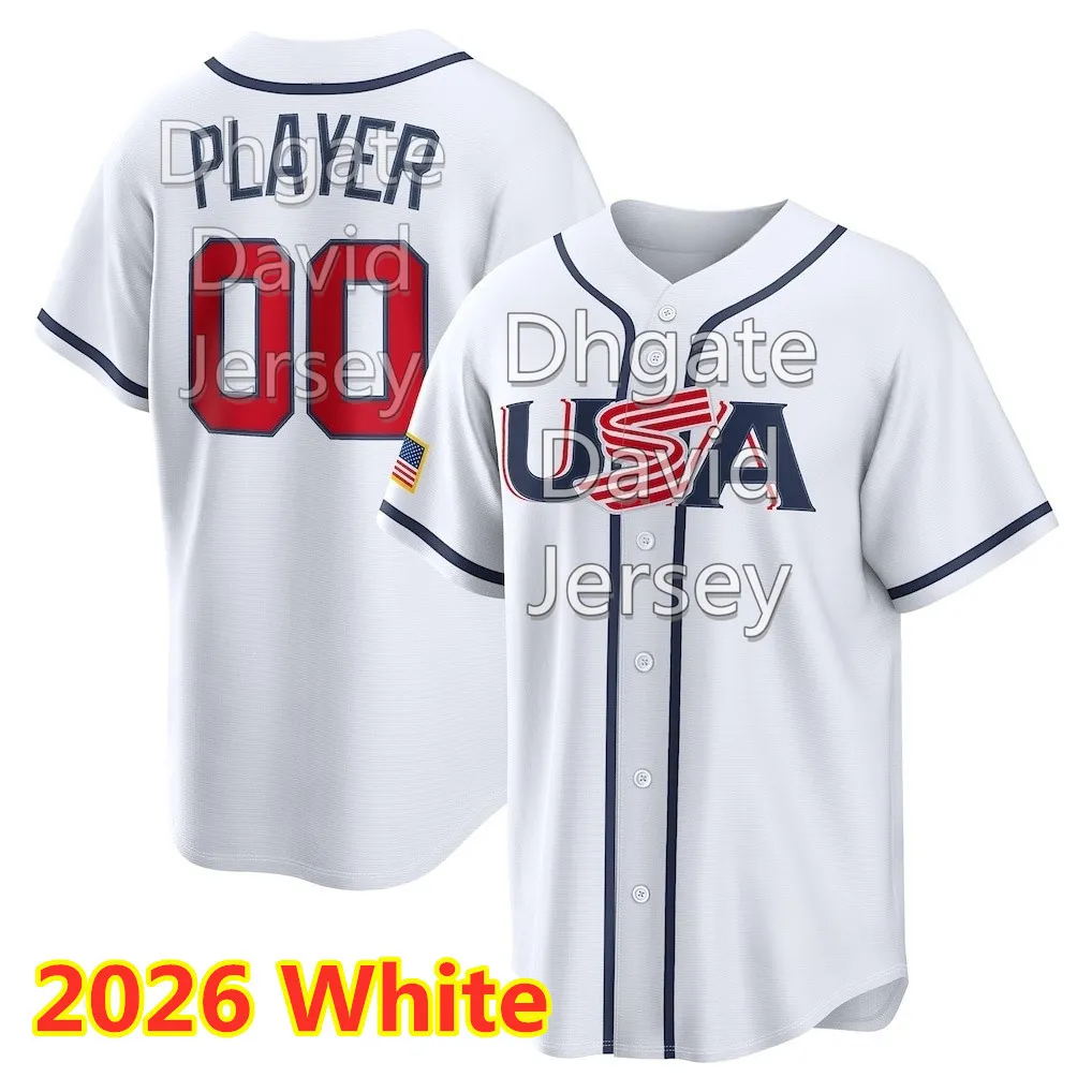 2026 WBC USA Team Baseball Jersey Brice Turang Ernie Clement Will
