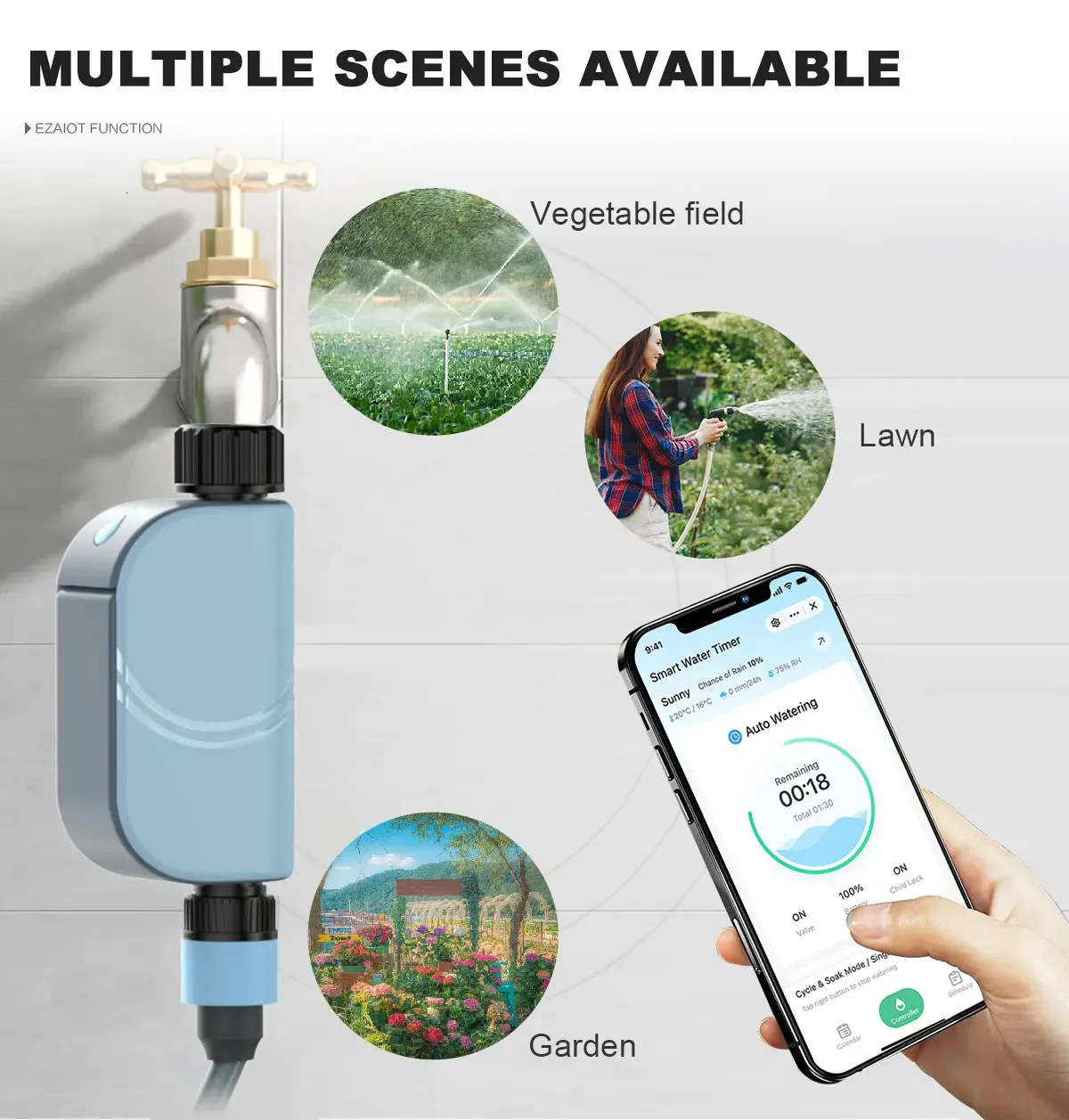 Smart Tuya WiFi Garden Watering Timer Automatic Outdoor Irrigation ...