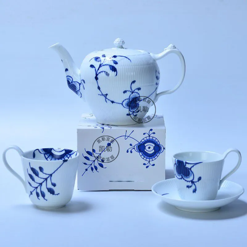 54% OFF Danish Datang Hand‑Painted Blue‑White Ceramic Coffee & Tea Set – Buy Now!