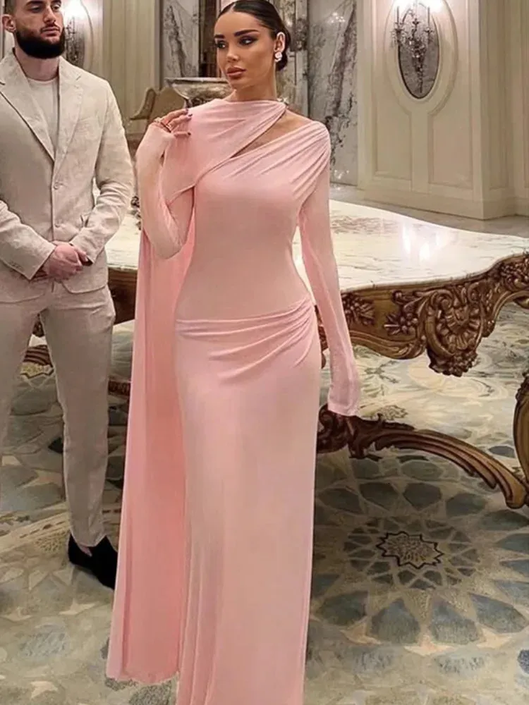 shawl collar dresses cocktail dress Fitted Cap Sleeve Shawl Gown by Cinderella Divine KV1061