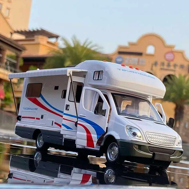 Camionnette De Camping Miniature 1:32 - Véhicule De Loisirs En Alliage, Son Et Lumière, Neuf