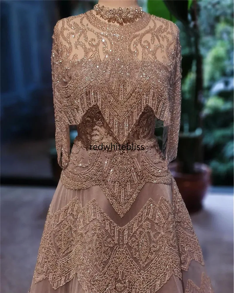 arabic evening dresses Cream Long Sleeves SS696  DreamyVow If you have other request please make a remark. Dubai Full Lace Long Sleeves