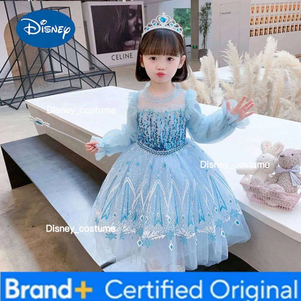 winter disney princess dress Disney Princess Autumn and Winter Children's Blue Dress New Long  Sleeve Clothes H260209 from Dhgate Girl's Dresses