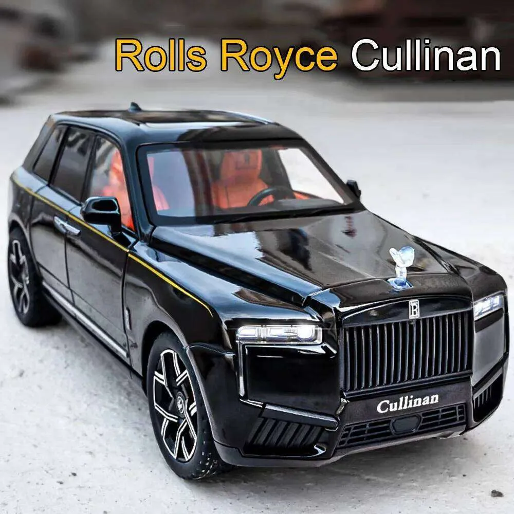 Rolls Royce Cullinan 1/24 – Voiture Miniature En Alliage, Son, Lumière, Pull-back, Noir
