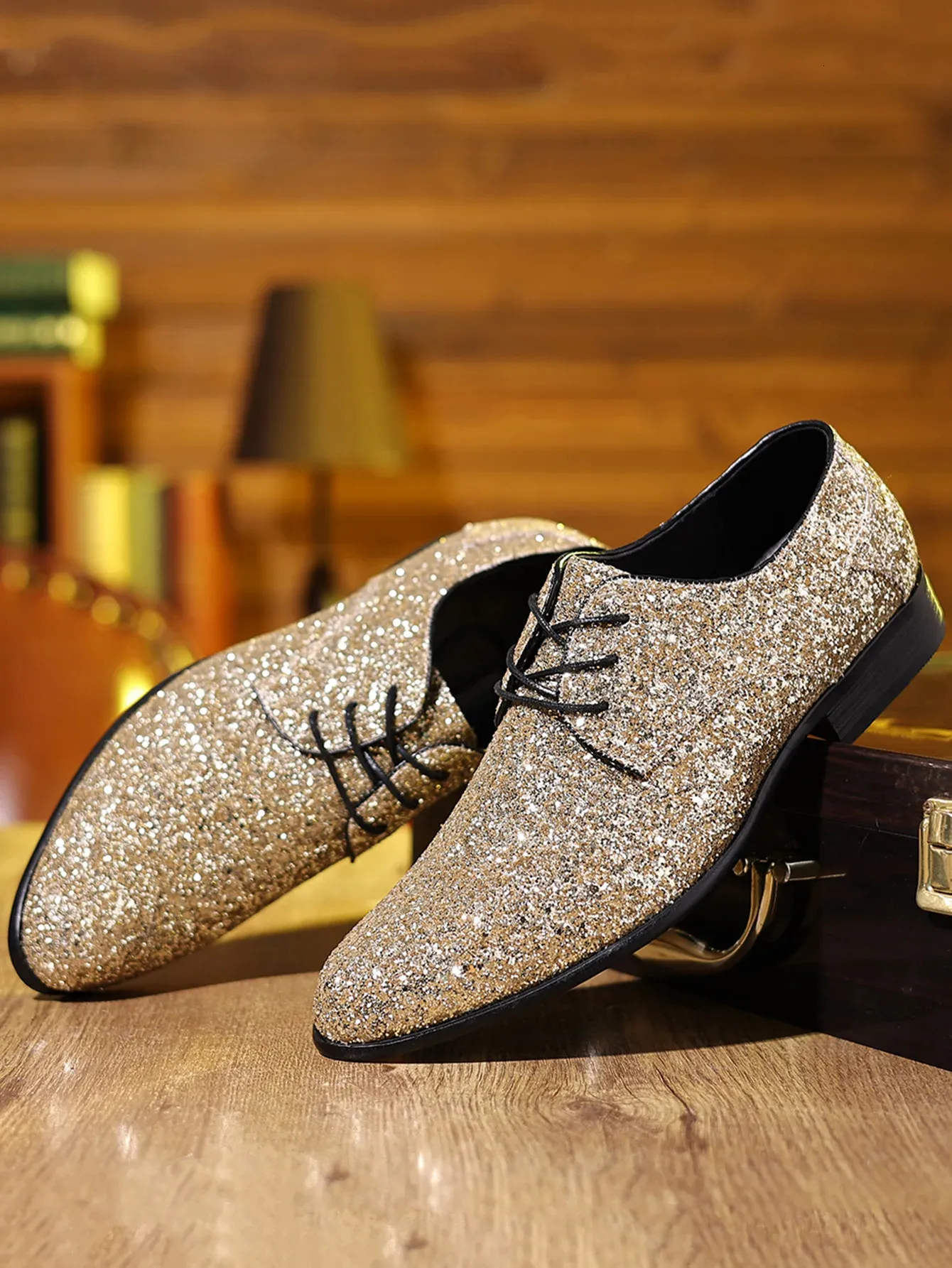 Men Dress Shoes Gold Silver Sequin Wedding Shoes High... From 25,68  |  DHgate