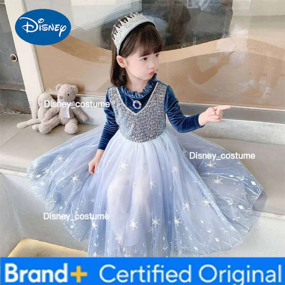 frozen elsa princess dress Girl's Classic Costume from Disney for School Parties, Size: Toddler (3 - 4T) 1 layer of organza Disney Frozen Elsa Princess Princess