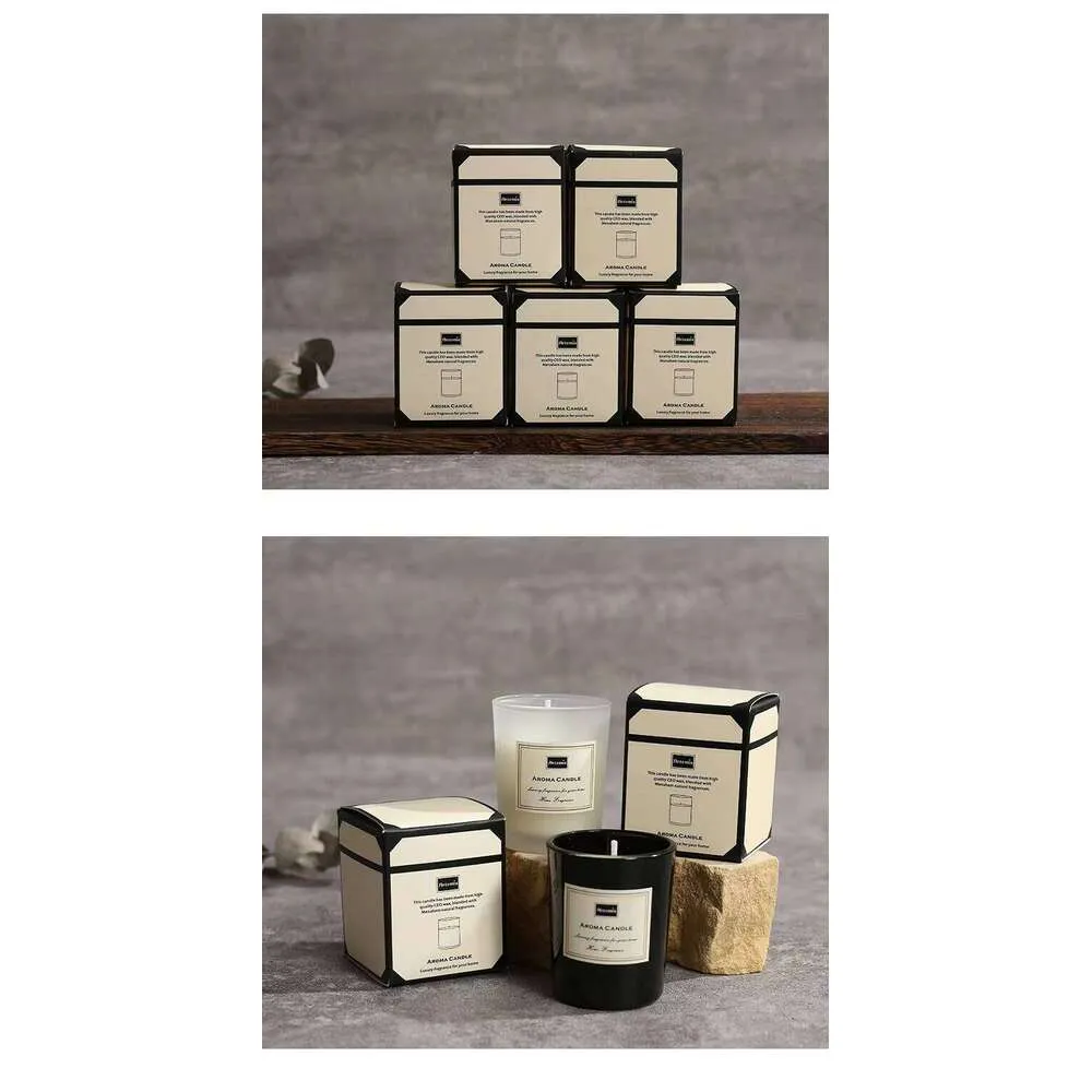 Glass Jar Scented Soy Wax Candle with Floral Essential Oils for ...