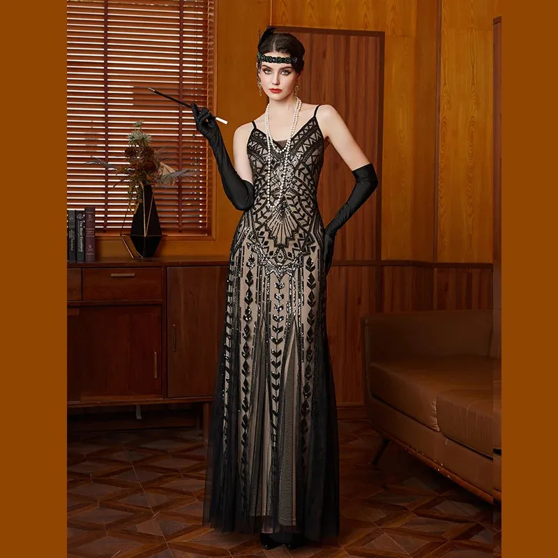 1920s dinner dress Vintage Great Gatsby Party Flapper Floor-Length Polyester Sleeveless Evening Dress from Dhgate Urban Sexy Dresses JD and Usha Vance Size:Size A (L to XXL) hollywood Formal Classic Match
