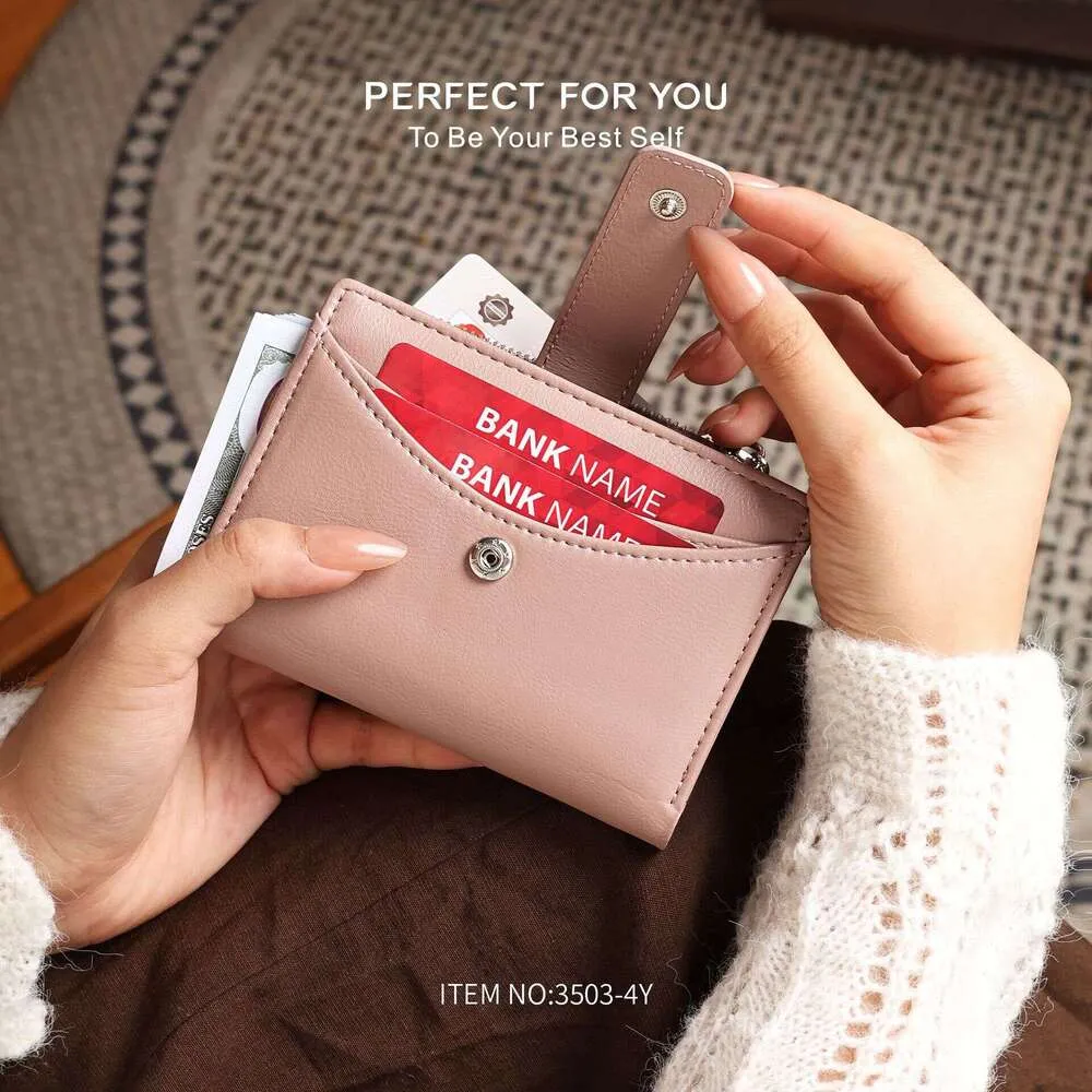 Cartera Tarjetero Mujer Cartera Con Llavero Y Pulsera - Doble Bolsillo Con Cremallera Para Mujer Regalo Mujer Moda