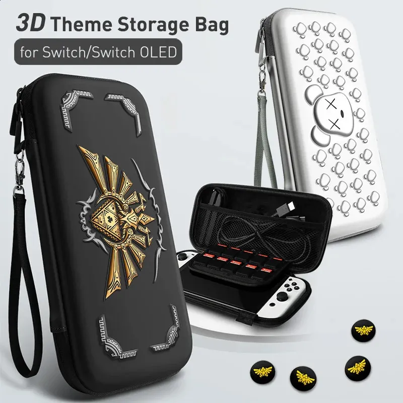 3D Theme Portable Game Console Storage Bag Hard Waterproof Case for NS ...