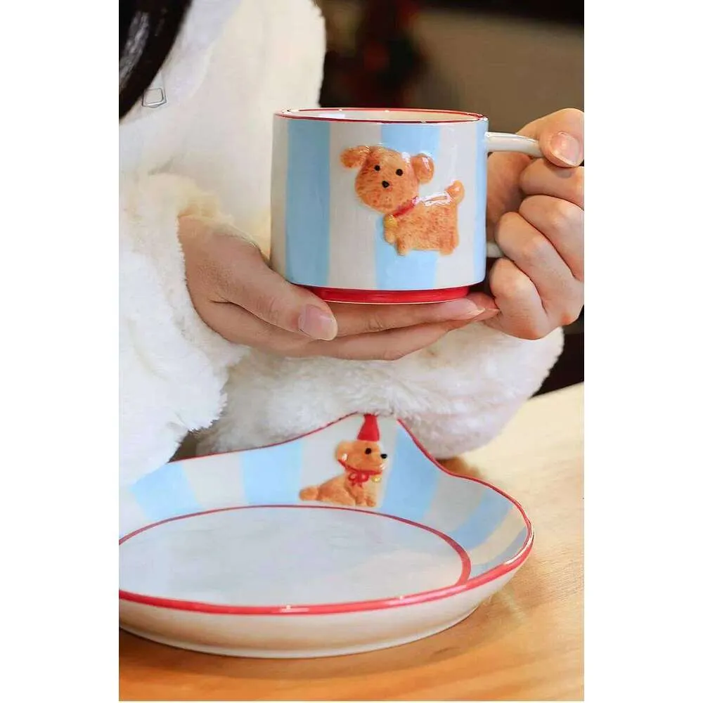 saucer cute puppy in a cup