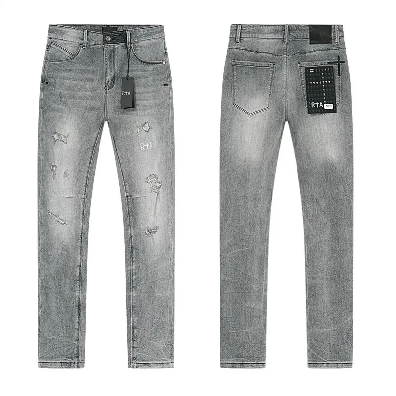 RTA Mens Slim Fit Gray Ripped Distressed Denim Jeans... From Topwang02 ...