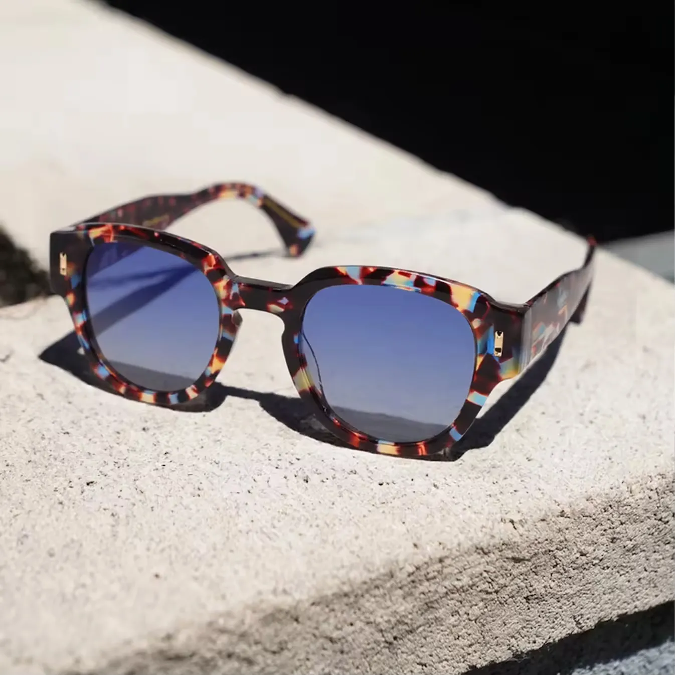 Retro Square Acetate Frame UV Protection Polarized Sunglasses Retro Square Polarized Sunglasses | UV400 Acetate - zenottic  main image 3