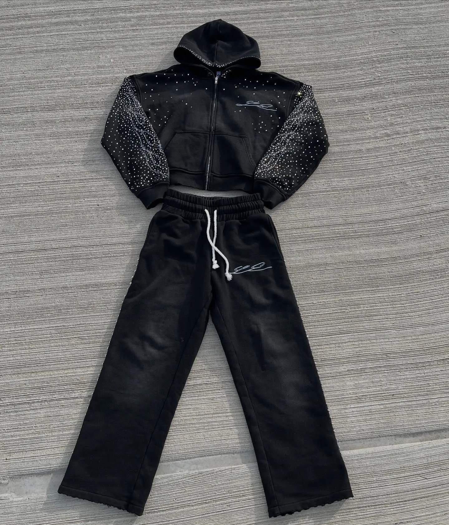 Men Rhinestone Track Suits Men's Tracksuits Set Rhinestone Hip Hop Streetwear... From Dh1102134228 ...
