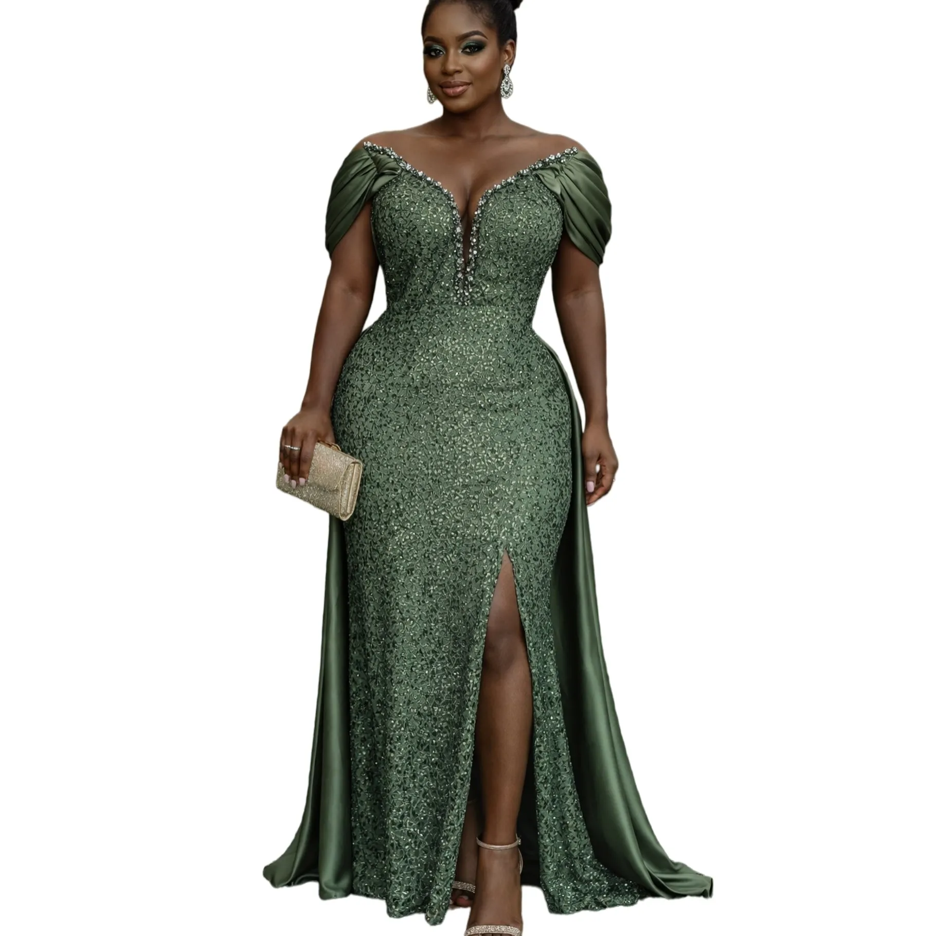 emerald green sequin dress plus size 2026 Mermaid Mother Of Bride... From Chic_cheap, $159.75 CATEGORY::Midi Maxi