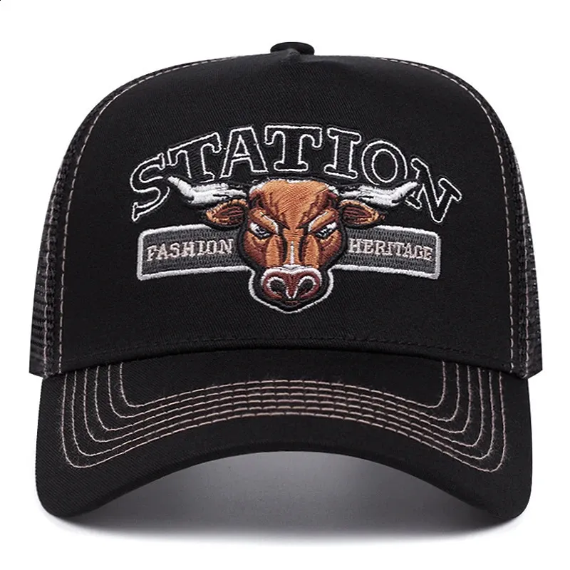 Personalized STATION Bullhead Trucker Mesh Hat for Men and  display picture 1
