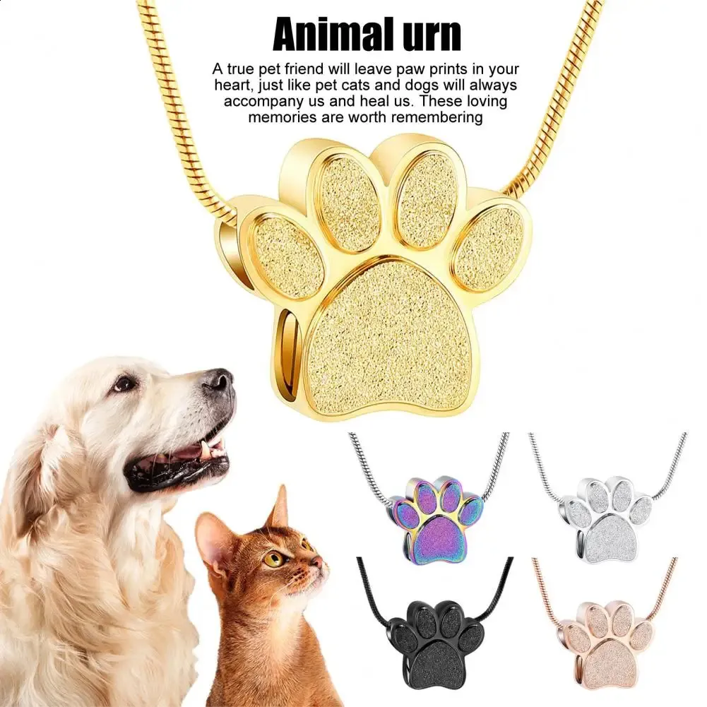 Bulk Paw Print Pet Urn Necklace Mini Ash Cremation Keepsake Pendant ...