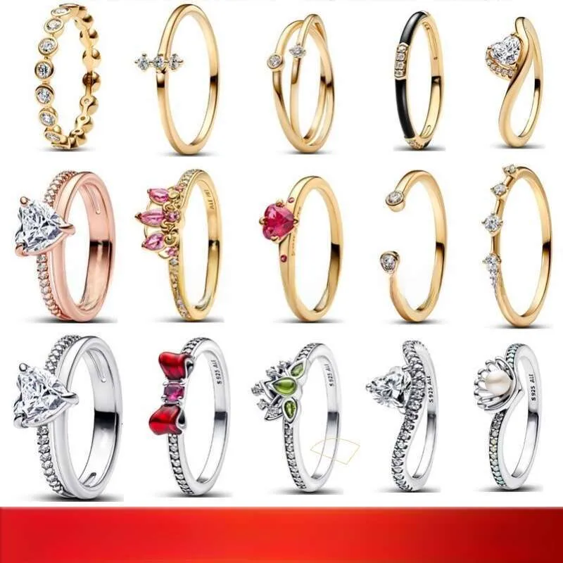 Designer For Women S925 Silver Gold Full Large Diamond Love Couple Bow Women's Wedding Ring_voghion.com