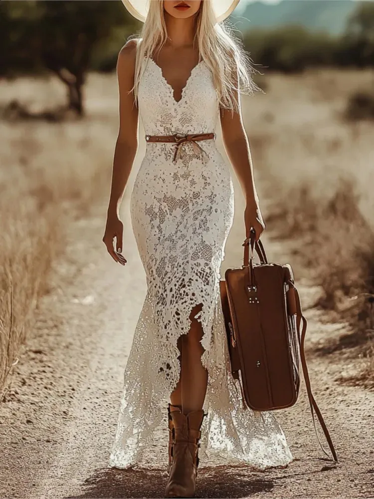 lace up front t shirt dress Raina T-Shirt Maxi Dress - Black Lace - Buy Women's Dresses main image 0