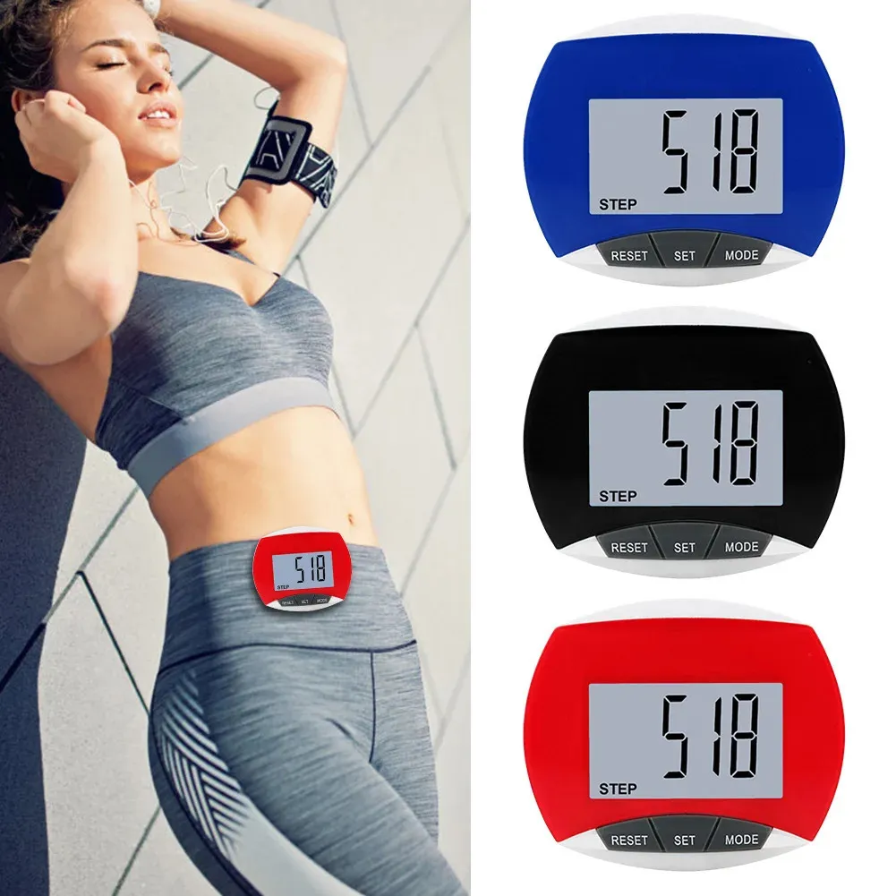 Accurate Step Tracker Built-in Clip Walking Distance Step Pedometer LCD ...