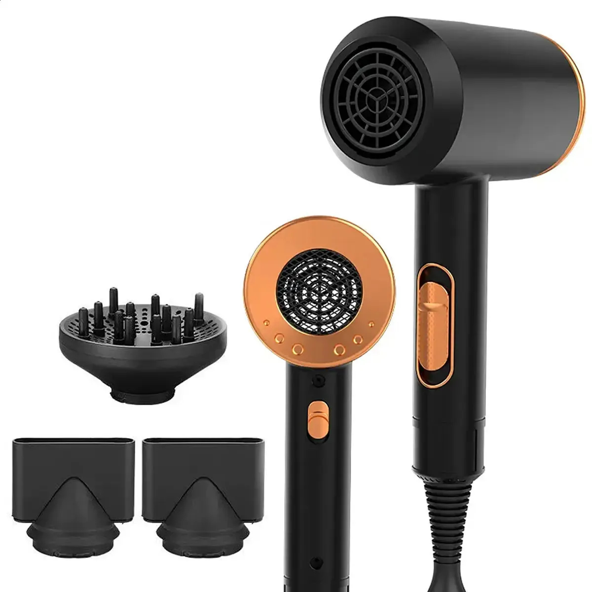 Professional Hand Blow Dryer Travel Home Use Powerful Ionic Barber Salon Equipment Cold Wind Super Black One Step Hair Dryer 260203