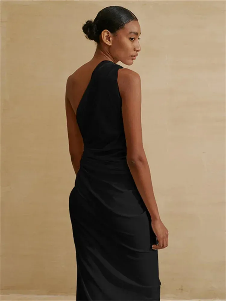 kimono one shoulder dress Black One Shoulder Dress For Women