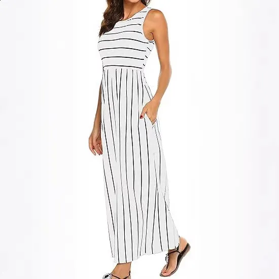 Womens Sleeveless Striped Summer Dress Flowy Casual... From Sereinstore,  $20.19 | DHgate.Com