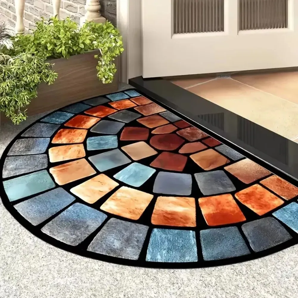 Stone Pattern Doormat VIKAMA Vintage Half Circle Entryway Doormat ... From Mengdastore, $13. ...