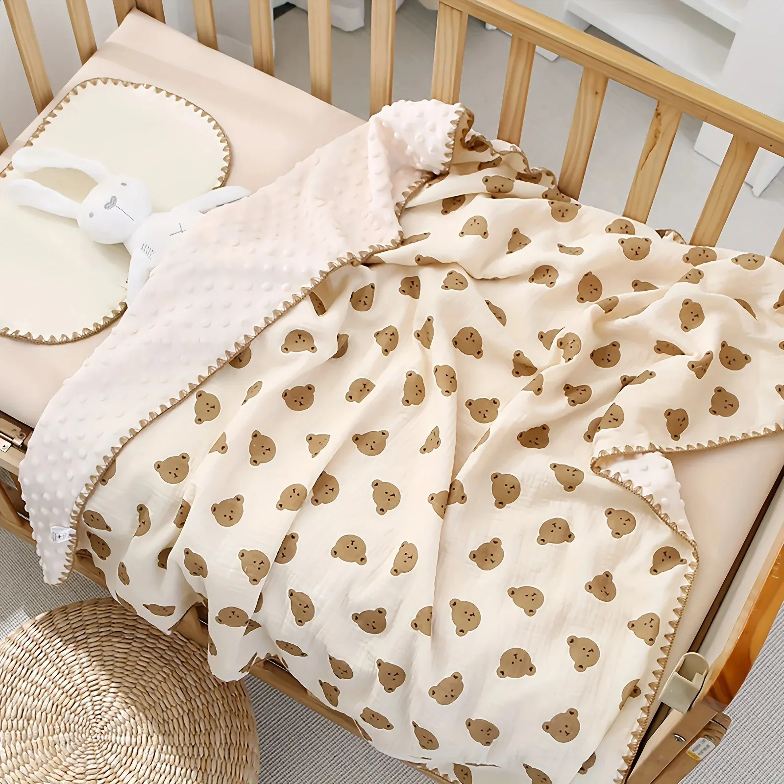 Infant Bean Blanket Cotton Soft Lightweight Baby Sensory Blanket with ...