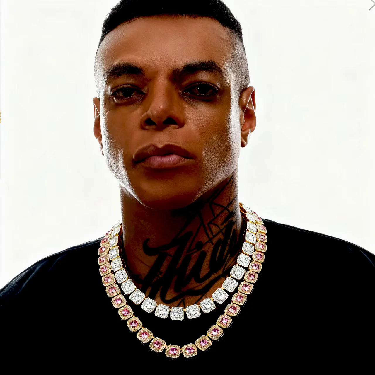 Cuban Candy Rapper Hip-Hop Rock Candy Cuban Chain Snake Choker Necklace for Men 15.7 in ...