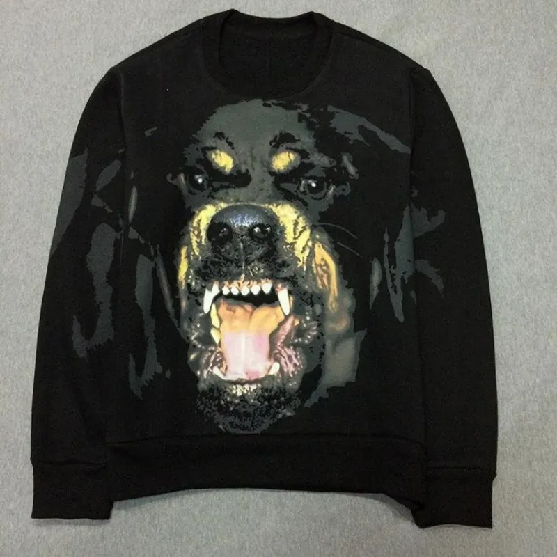New Autumn Winter Fashion Brand Men Hoodies Casual Hoodie Male Fleece DOG Head Printed Mens long sleeve shirts
