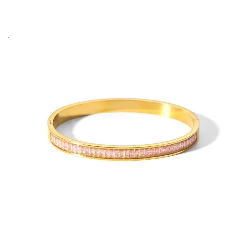 Waterproof Cubic Zirconia Bangle Stainless Steel Bracelet Women_voghion.com