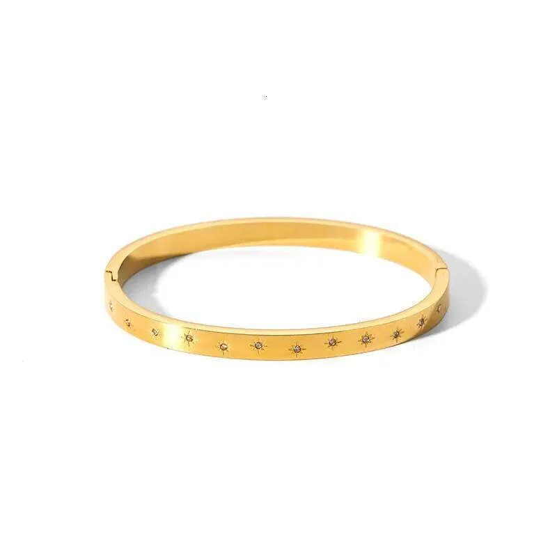 Waterproof Cubic Zirconia Bangle Stainless Steel Bracelet Women_voghion.com