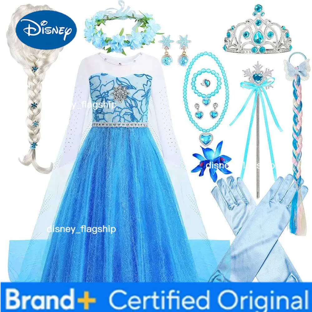 frozen movie princess dress Disney Classic Frozen Movie Princess Elsa White Lace Dress With Lights Christmas Carnival Girl Birthday Cosplay Elsa Dress Set