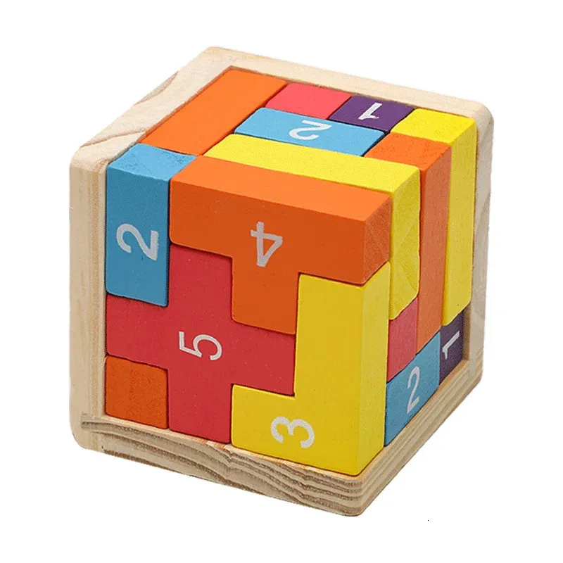 Logic Math Boxes Montessori 3D Cube Block Puzzle Wood Blast: Logical... From Playviva ...