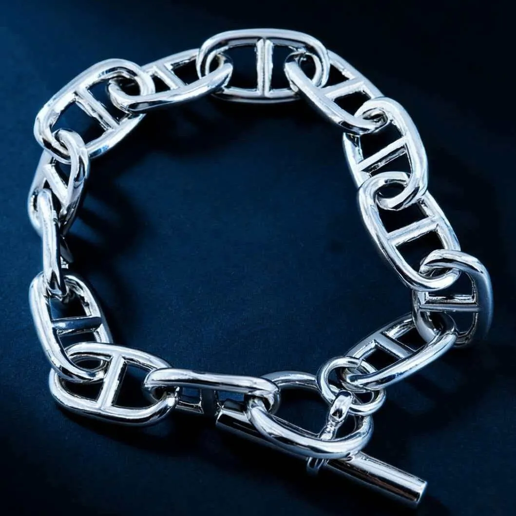 SILVER925 PIG NOSE DESIGN BRACELET/バングル Pig Nose Alloy Vintage Heavy-Duty OT Clasp Bracelet with Sterling