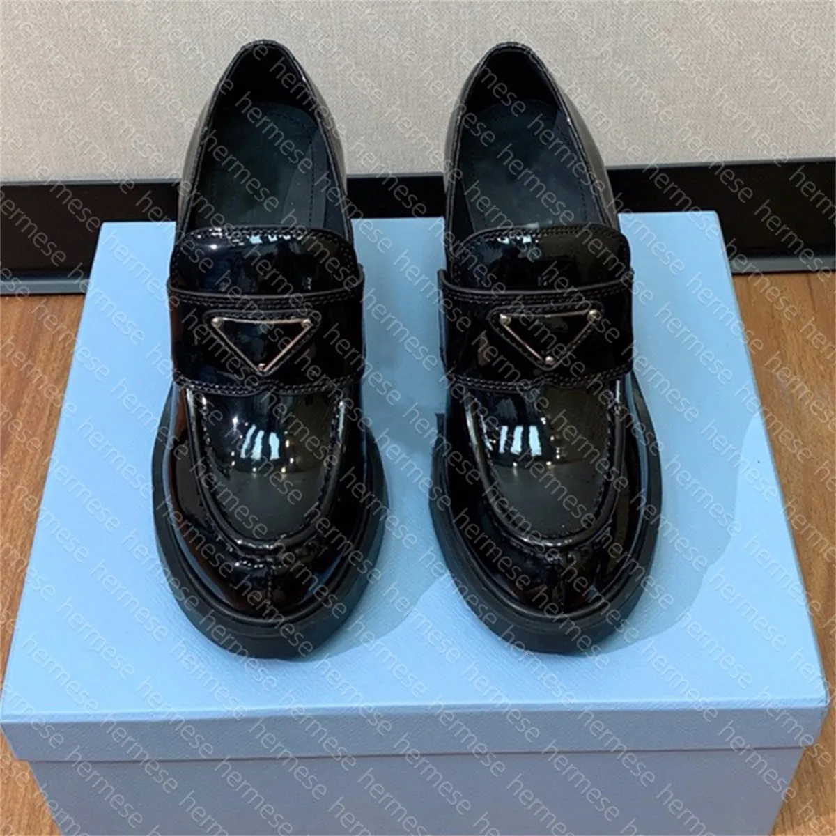 HERMES Moccasin Mind mens Black Size 45 (us11.5-12) Designer Loafers Men Loafers Monolith Leather Brushed  main image 3