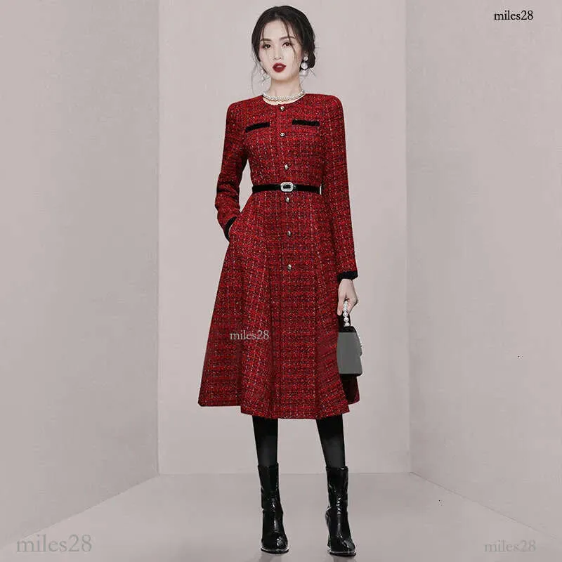 Wool Tweed Dress Knee-Length Winter Womens A-Line Casual Stand Collar  Hollow Out from Dhgate Basic & Casual Dresses - price 45.95