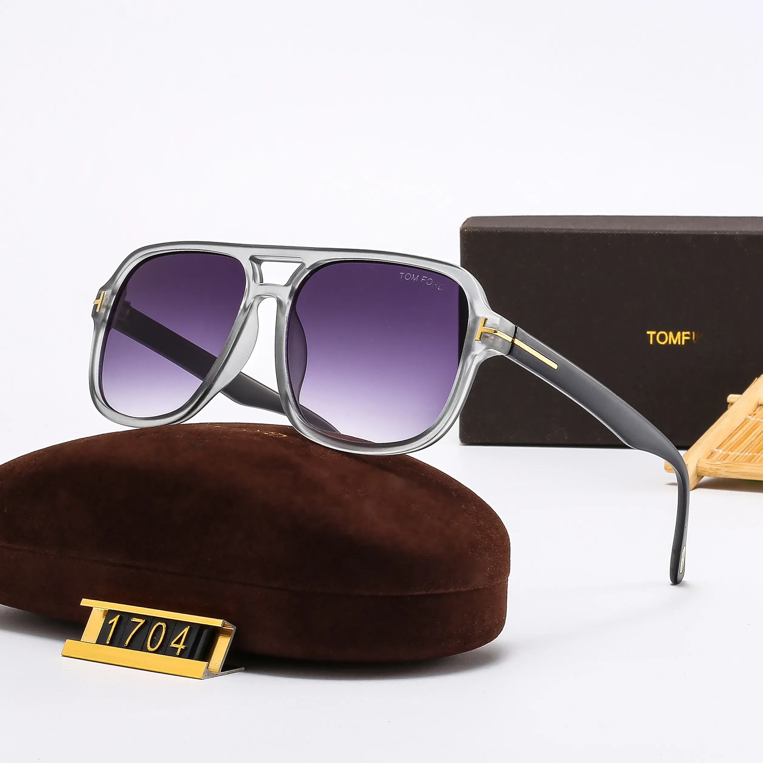Oversized Square Aviator Sunglasses UV400 Protection Acetate Amber Grandpa Oversized Aviator Gradient Sunglasses with  main image 4