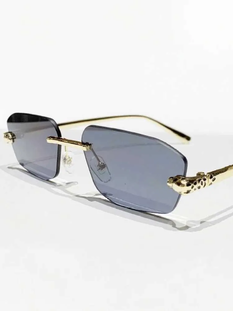 Square Rimless Sunglasses with Pink PC Mirror Lenses UV400  display picture 3