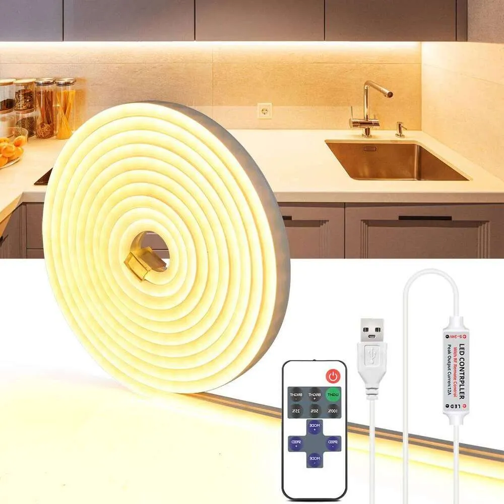 5V Neon LED lamp Strip adhesive Tape for home Stair Closet Kitchen Wardrobe luz led USB lampara 3m 2m 1m Dimming Night Lights Z260227
