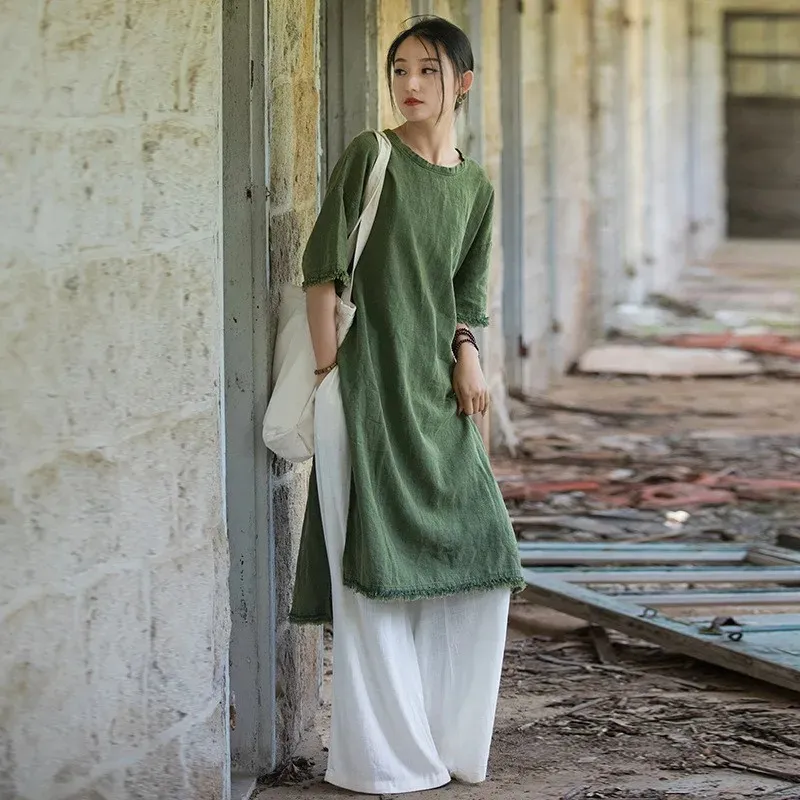 johnature boho dress Johnature Cotton Maxi Dress Womens Loose Plus Size... From Landong03,  $13.07