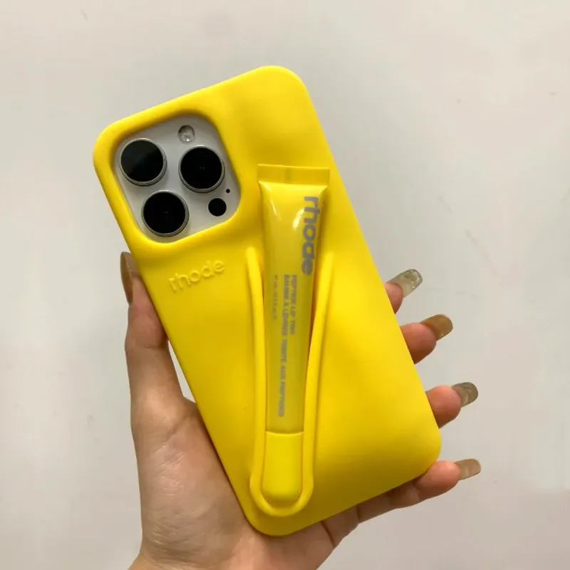 Silicone Phone Case with Lipstick Holder for iPhone 17 16 15 14 13