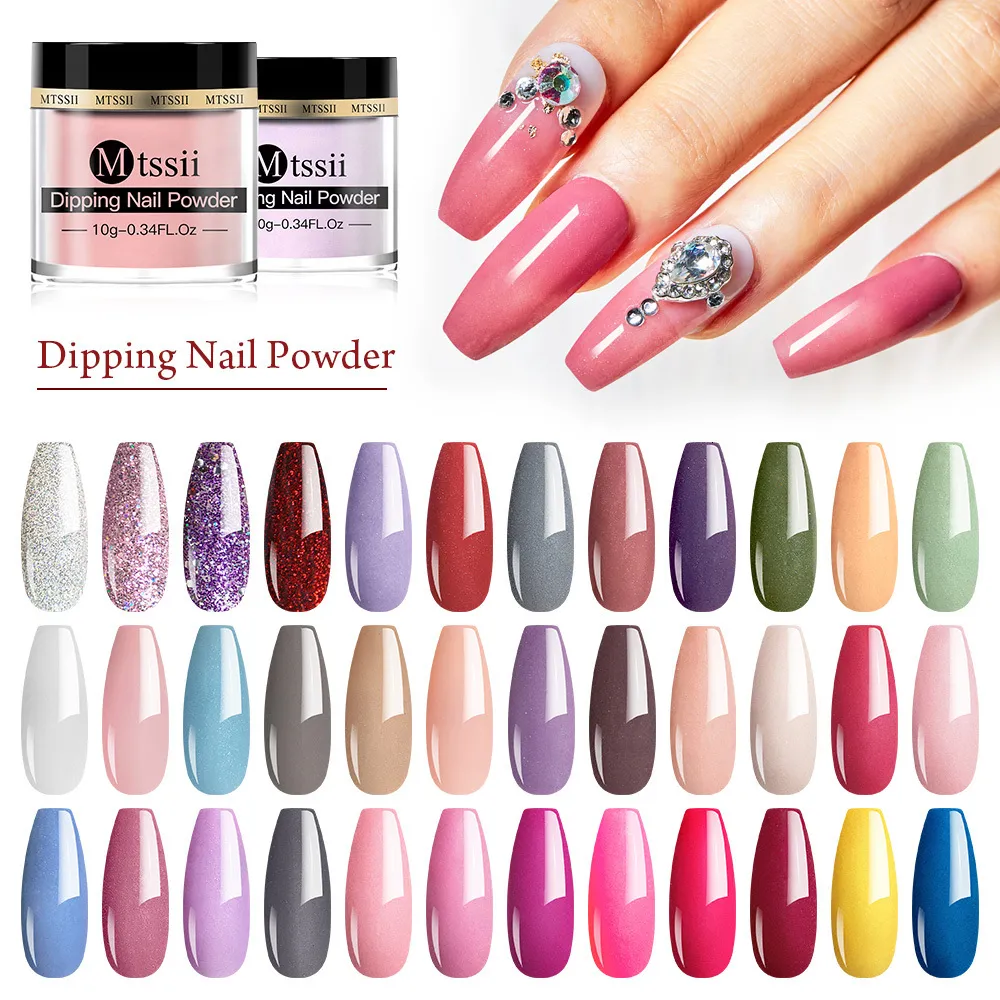Mtssii 510g Dipping Nail Powder Gradient French Nails Nude Pink Glitter ...